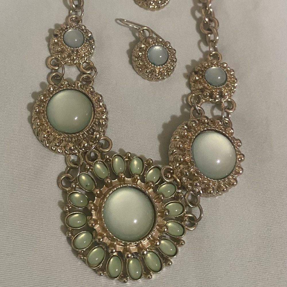 Aqua  Moon glow Necklace set